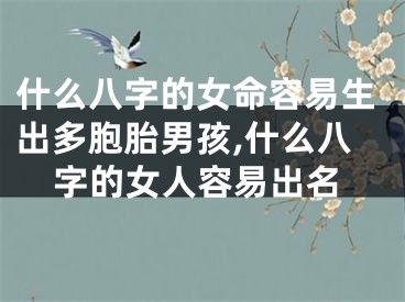 什么八字的女命容易生出多胞胎男孩,什么八字的女人容易出名
