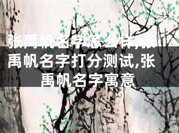 张禹帆名字怎么样,张禹帆名字打分测试,张禹帆名字寓意