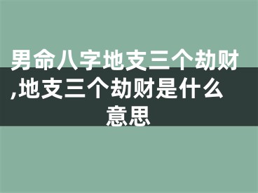 男命八字地支三个劫财,地支三个劫财是什么意思