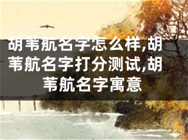 胡苇航名字怎么样,胡苇航名字打分测试,胡苇航名字寓意