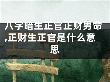 八字暗生正官正财男命,正财生正官是什么意思