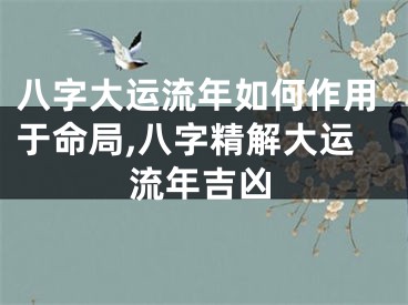 八字大运流年如何作用于命局,八字精解大运流年吉凶
