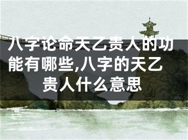 八字论命天乙贵人的功能有哪些,八字的天乙贵人什么意思