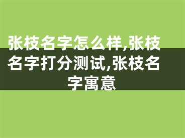 张枝名字怎么样,张枝名字打分测试,张枝名字寓意