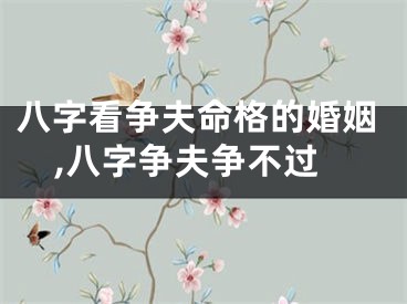 八字看争夫命格的婚姻,八字争夫争不过