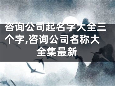 咨询公司起名字大全三个字,咨询公司名称大全集最新