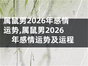 属鼠男2026年感情运势,属鼠男2026年感情运势及运程