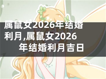 属鼠女2026年结婚利月,属鼠女2026年结婚利月吉日