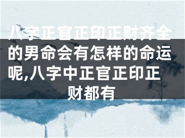 八字正官正印正财齐全的男命会有怎样的命运呢,八字中正官正印正财都有