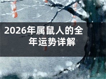 2026年属鼠人的全年运势详解