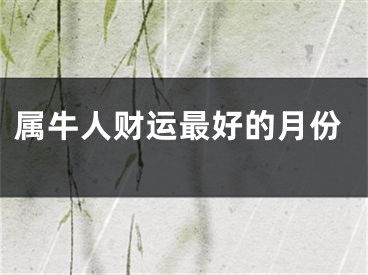 属牛人财运最好的月份