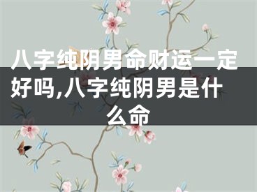 八字纯阴男命财运一定好吗,八字纯阴男是什么命