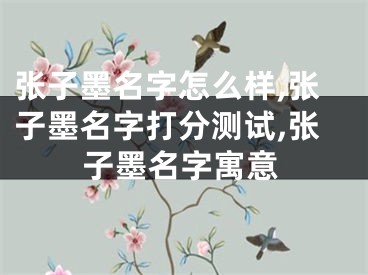 张子墨名字怎么样,张子墨名字打分测试,张子墨名字寓意