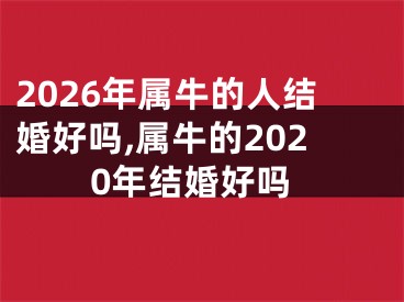 2026年属牛的人结婚好吗,属牛的2020年结婚好吗