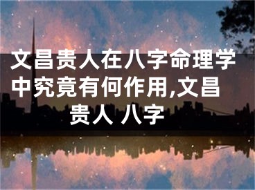 文昌贵人在八字命理学中究竟有何作用,文昌贵人 八字
