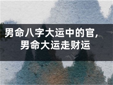 男命八字大运中的官,男命大运走财运