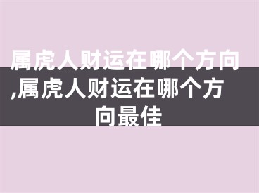 属虎人财运在哪个方向,属虎人财运在哪个方向最佳