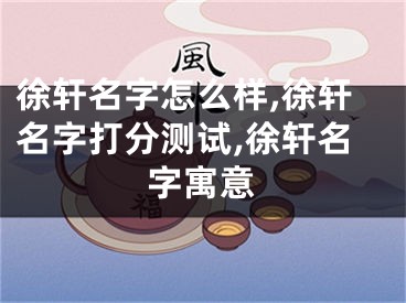 徐轩名字怎么样,徐轩名字打分测试,徐轩名字寓意