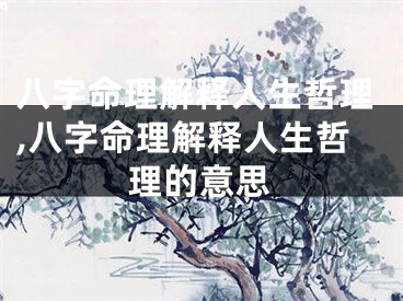 八字命理解释人生哲理,八字命理解释人生哲理的意思