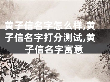 黄子信名字怎么样,黄子信名字打分测试,黄子信名字寓意