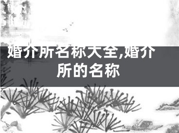 婚介所名称大全,婚介所的名称
