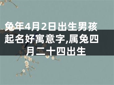 兔年4月2日出生男孩起名好寓意字,属兔四月二十四出生