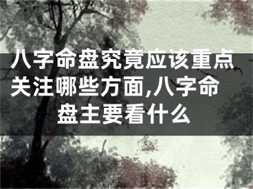 八字命盘究竟应该重点关注哪些方面,八字命盘主要看什么