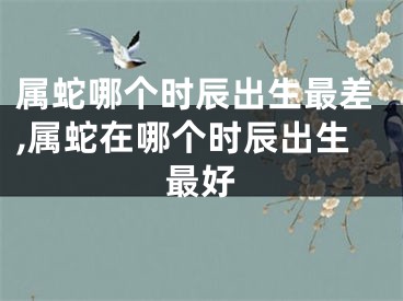 属蛇哪个时辰出生最差,属蛇在哪个时辰出生最好