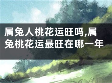 属兔人桃花运旺吗,属兔桃花运最旺在哪一年