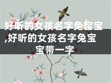 好听的女孩名字兔宝宝,好听的女孩名字兔宝宝带一字