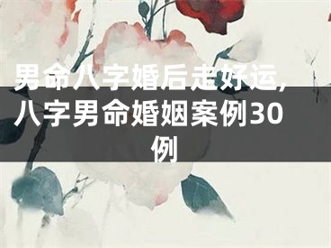 男命八字婚后走好运,八字男命婚姻案例30例
