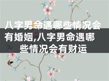 八字男命遇哪些情况会有婚姻,八字男命遇哪些情况会有财运