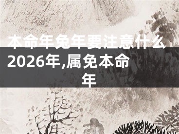 本命年兔年要注意什么2026年,属免本命年
