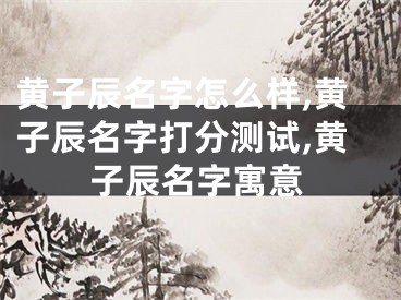 黄子辰名字怎么样,黄子辰名字打分测试,黄子辰名字寓意