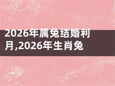 2026年属兔结婚利月,2026年生肖兔