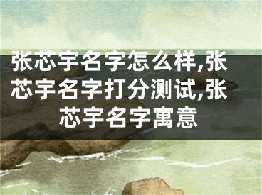 张芯宇名字怎么样,张芯宇名字打分测试,张芯宇名字寓意