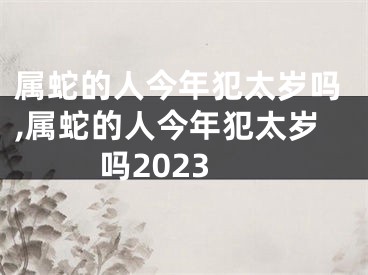 属蛇的人今年犯太岁吗,属蛇的人今年犯太岁吗2023