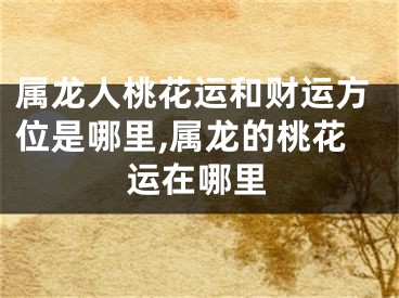 属龙人桃花运和财运方位是哪里,属龙的桃花运在哪里