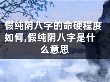 假纯阴八字的命硬程度如何,假纯阴八字是什么意思