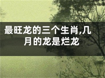 最旺龙的三个生肖,几月的龙是烂龙