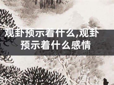 观卦预示着什么,观卦预示着什么感情