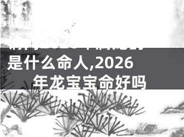 请问2026年属龙的是什么命人,2026年龙宝宝命好吗