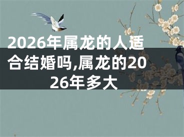 2026年属龙的人适合结婚吗,属龙的2026年多大