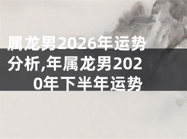 属龙男2026年运势分析,年属龙男2020年下半年运势