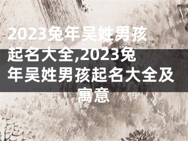 2023兔年吴姓男孩起名大全,2023兔年吴姓男孩起名大全及寓意