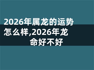 2026年属龙的运势怎么样,2026年龙命好不好