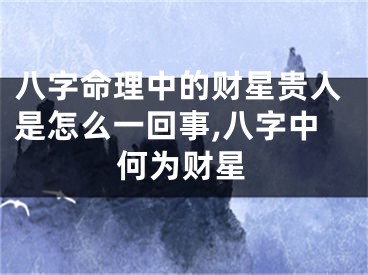 八字命理中的财星贵人是怎么一回事,八字中何为财星