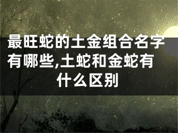 最旺蛇的土金组合名字有哪些,土蛇和金蛇有什么区别