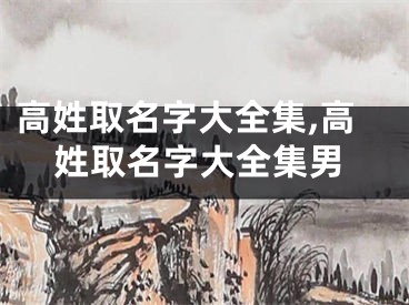 高姓取名字大全集,高姓取名字大全集男