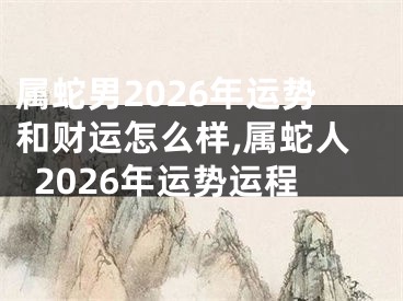 属蛇男2026年运势和财运怎么样,属蛇人2026年运势运程